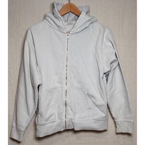 John Galt Brandy Melville Womens Light Blue Full Zip Fleece Hoodie Oversized